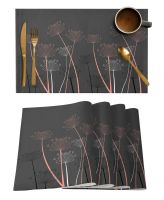 4/6 Pcs Placemat Pink Color Silhouette Dandelion Kitchen Placemat Home Decoration Dining Table Mats Coffee Coaster Mat