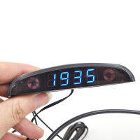 12V Car Interior 3 In 1 Car Clock Voltmeter and Voltage Meter Monitor Touch Switch Blue Red Light