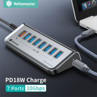 Yottamaster ชาร์จเร็ว18วัตต์ USB C ฮับเป็น5อะแดปเตอร์ Gbps USB USB 3.2อะแดปเตอร์มัลติฟองแท่นวางมือถือสำหรับแท็บเล็ตพีซี