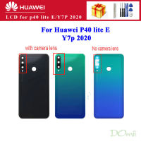 6.39 "2020สำหรับ Huawei P40 Lite E Y7P 2020ฝาหลังฝาหลังประตูกระจกด้านหลังพร้อมเลนส์กล้อง + เปลี่ยนโลโก้