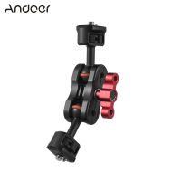 Andoer Articulating Magic Arm Flexible Monitor Mount Adapter อลูมิเนียมอัลลอยด์พร้อมสกรูคู่1/4นิ้ว Double Ballheads 360 ° Rotatable For Field Monitor LED Light Camera Cage