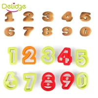 Delidge 10ชิ้น/เซ็ต0-9จำนวนรูปร่างแม่พิมพ์สีสุ่มพลาสติกรูปเค้กตัดจำนวนคุกกี้เบเกอรี่ตกแต่งเครื่องมือ