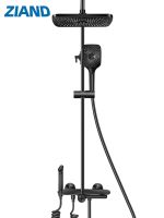 【LZ】♦◊  Black Piano Bathroom Shower System Set Torneiras De Chuva Cabeça De Latão Banho De Chuveiro Set Qualidade Nova Chegada