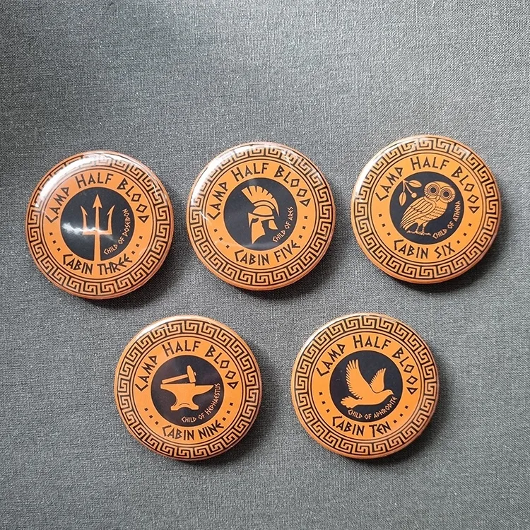 Camp Half Blood Cabins 1.75 Button Badges all 20 