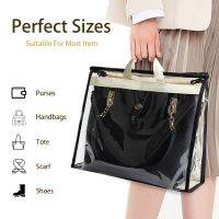 【hot】 Transparent Handbag Dust Wardrobe Wallet Clutch Organizer Tote Hanging Purse Storage