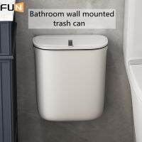 【FUN】toilet dustbin bathroom Trash Can with cover 7L and 9L Cabinet door wall hanging and patch installation