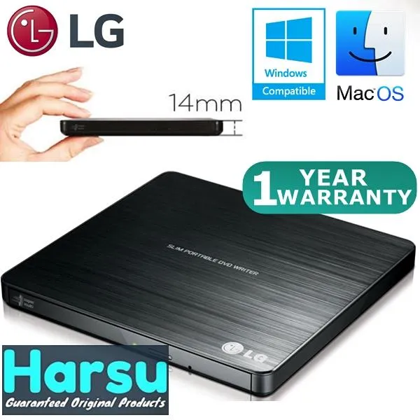 LG Slim Portable External USB 8X CD / DVD Writer Drive GP60NB50 Lazada