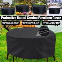 Round Patio Furniture Covers 210D Heavy Duty Outdoor Furniture Covers Table Cover of Windproof Waterproof Anti-UV for Garden