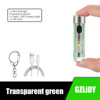 Mini LED Flashlight USB Rechargeable Waterproof Torch Super Bright Camping Lantern Ultraviolet Light with Tail Magnet and Hook