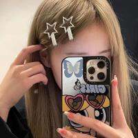 Y2K Silver Gray Alloy Hollow Pentagram Hairpin Pair Cool Side Girl Banger Duck Clip New Clip Sweet Bill F5X3