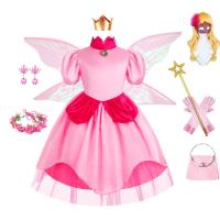 Peach Costume Kids Princess Dress For Girl Halloween Cosplay Costume Children Kids Birthday Carnival Party Outfits