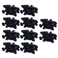 Plastic Rectangle Blanking End Tube Caps Inserts 25X50mm 300Pcs Black