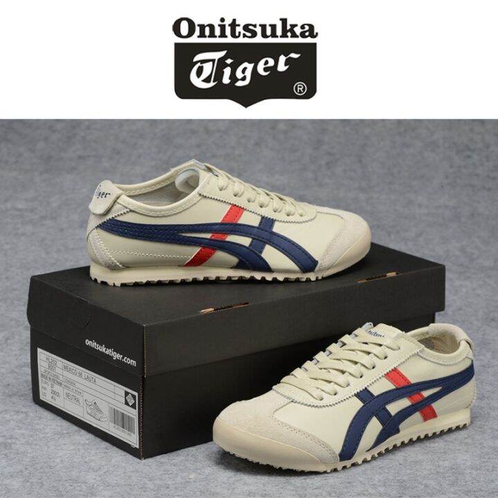 NEW ASICs Onitsuka Tiger shoes Mexico 66 slip-on canvas wanita lelaki  classic kasual lazy running sukan harimau kasut 