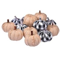 【YF】❈  Prop Artificial Pumpkins Ornaments Burlap Pumpkin Thanksgiving Decoration