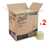 SCOTT กระดาษเช็ดหน้าสก๊อตต์ รหัสสินค้า 17040 สินค้าคิมเบอร์ลี่ย์-คล๊าค โปรเฟสชั่นแนล กล่องทรงตั้ง หนา 2 ชั้น ขนาดแผ่น 20.6 x 21.1 เซนติเมตร สำหรับโรงพยาบาล คลินิก อาคารสำนักงาน ร้านเสริมสวย และร้านอาหาร ชุดละ 2 ลัง ลังละ 48 กล่อง กล่องละ 60 แผ่น / SCOTT F