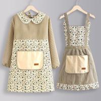 The new canvas long-sleeved apron western style cooking household kitchen female overall wear overalls corset to work