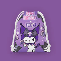 กระเป๋าที่จัดระเบียบแต่งหน้าอเนกประสงค์ Fitral Pouch Serut Kuromi ผ้ากำมะหยี่เมโลดี้สำหรับผู้หญิงและเด็กผู้หญิง