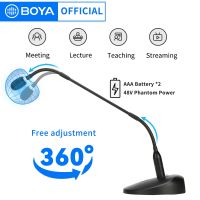 BOYA BY-GM18CB Cardioid XLR Wired Plug Desktop Gooseneck Microphone for Computer PC Studio Speech Lectures Video Live Meeting