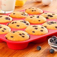 Silicone Non Stick 12 Cup Maker Tray Muffin Pan Baking Jelly Mold Mould Tool