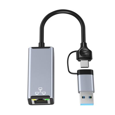 USB Type C To RJ45 Wired Network Card Super Speed USB 3.0 To Ethernet Adapter for Laptop PC, Network Card