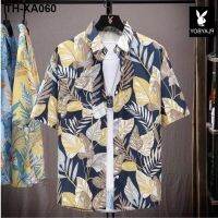 Hawaiian shirts with short sleeves male summer fashion lovers broken beautiful new handsome Thai beach men