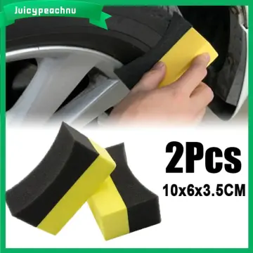 4pcs Car Tyre Brush Car Waxing Sponges Detailing Polish Tire