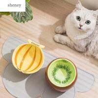 SHENEY Kiwifruit รูปทรงกล้วยสำหรับลูกสุนัขที่ยกระดับการป้องกันปากมดลูกลูกสุนัขลูกแมวเครื่องดื่มป้อนชามใส่น้ำสัตว์เลี้ยงอุปกรณ์ชามอาหารแมวสัตว์เลี้ยง