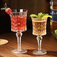 Court hand-cut goblet retro cocktail glass embossed glass koubei champagne glass classic the glass