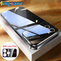 Jingsanc เคสชัดเจนแบบ HD หรูหราสำหรับ VIVO Y15s/Y15A/Y01/Y01A เคสชุบไฟฟ้ามุมมองขนาดใหญ่พร้อมฟิล์มเลนส์ในตัวป้องกัน TPU แบบนิ่มรองรับการกระแทกกันกระแทก Vivo Y15s/Y15a/Y01/Y01a A31-1