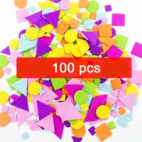 100/300/500pcs Foam Stickers Geometry Puzzle Self-Adhesive EVA Stickers Children Education DIY Toys Crafts Arts Making Gift