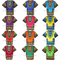 12 Color เสื้อจังโก้ เสื้ออินเดีย เสื้อแอฟริกา เสื้อฮิปฮอป เสื้อโบฮีเมียน ใส่ได้ทั้งชายหญิง เดรสโบฮีเมี่ยน เดรสสั้น Dashiki African Shirt Cotton Hiphop Unisex