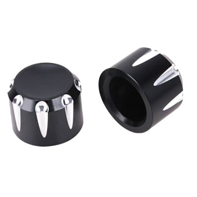 Black CNC Cut Front Axle Cap Nut Cover for Harley Electra Glide Sportster Dyna