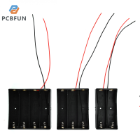 pcbfun กล่องเก็บของพลาสติกแบตเตอรี่แบบ2/3/4สล็อต3.7V แบบทำมือพร้อมตะกั่วเชื่อมต่อที่หนีบแบตเตอรี่18650กล่องแบตเตอรี่