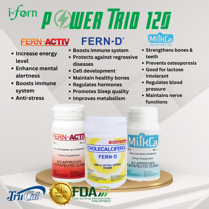 Fern Trio FERN D 120 softgels FERN ACTIV and MILKCA (60 capsules