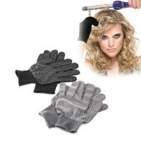 【YF】 New Double-sided Hair Straightener Curling Tong Hairdressing Heat Resistant Anti-Scald Finger Gloves Salon Tools