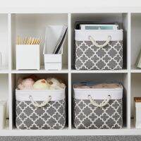 【HOT】 Folding Cubes Shelves Books Organizer Basket With Handles