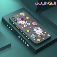 Jjlingji เคสสำหรับ Realme 3 3i 3 Pro เคสแฟชั่นเคสลายกระต่ายบางมีน้ำค้างแข็งโปร่งใสแข็งขอบสี่เหลี่ยมกันกระแทกปลอกซิลิโคนคลุมทั้งหมดเคสนิ่ม