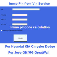 Pincode For Hyundai KIA Chrysler Dodge Jeep GMMG GreatWall Calculator program Pin code immo Pin from Vin to Key Code Generator