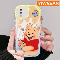 YIWESAN เคสปลอกสำหรับ Samsung กาแลคซี A10 M11ลายหมีน้ำผึ้งเคสมือถือกันกระแทกแบบใสนิ่มลายหมีเนื้อครีมกรอบกันกระแทกซิลิกาเจลโปร่งใสลายกล้องถ่ายรูปสุดสร้างสรรค์