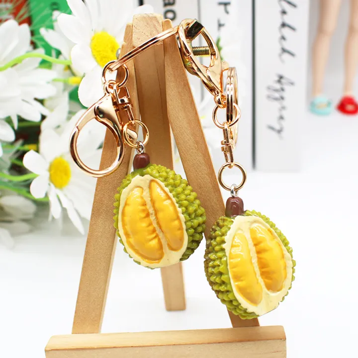 keychain-jewelry-durian-pendant-artificial-fruit-durian-key-chain-imitation-durian-key-chain-durian-key-chain