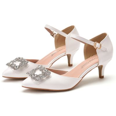 5 cm square buckle point diamond sandals low with fashion wedding wedding dress shoes comfortable sandals size code