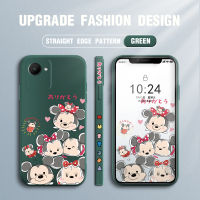 เคส GGK สำหรับ Realme C30S การ์ตูนน่ารักมิกกี้เมาส์มินี่เมาส์รูปแบบขอบสี่เหลี่ยมของเหลวปลอกซิลิโคนคลุมทั้งหมดกล้องเคสป้องกัน