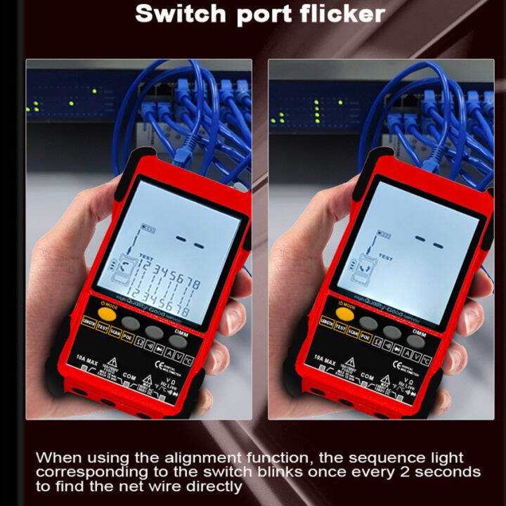 เครื่องทดสอบแบบมีสายจอแสดงผล-lcd-แบบ-et616การทดสอบ-poe-การค้นหาแบบดิจิตอลอนาล็อกสายเคเบิลสายเคเบิลเครือข่ายปรับความไว