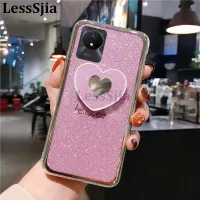 เคสมือถือสำหรับ VIVO Y02A Y02T ฝาหลัง รักวงเล็บซิลิโคนนิ่มรักกับขาตั้งป้องกันการตกสำหรับ VIVO Y02A Y02T เคสโทรศัพท์