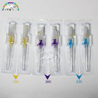 สุนัขแมวที่ใช้แล้วทิ้ง I. V ครับ Cannula Animal Catheter Catheters With Heparin Cap 22G 24G 26G เครื่องมือสัตวแพทย์