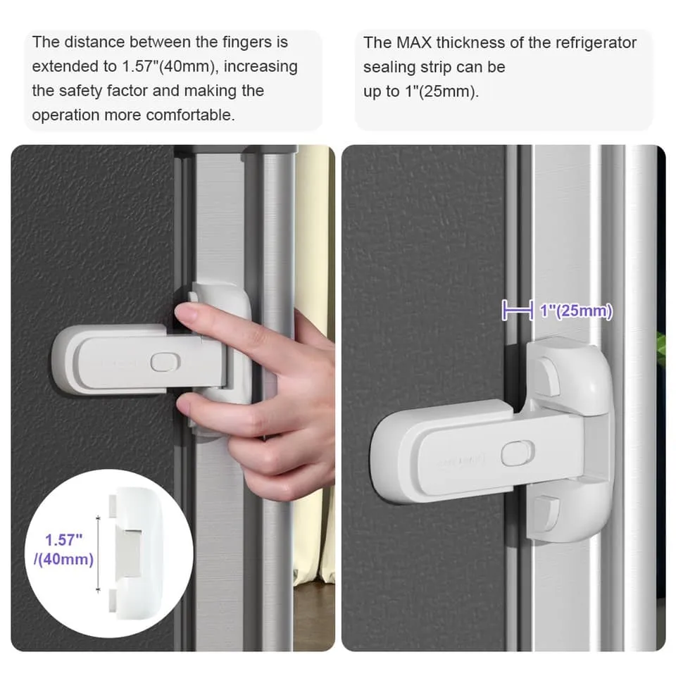 SERENITY 1 Pcs Kids Safety Care Freezer Lock Child Safety Fridge lock  Single-Door Refrigerator Door Stopper Baby Protection