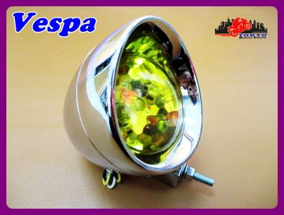 VESPA HEADLIGHT HEADLAMP SET "YELLOW" ACCESSORIES // ไฟหน้า ไฟแต่ง สีเหลือง เวสป้า สินค้าคุณภาพดี