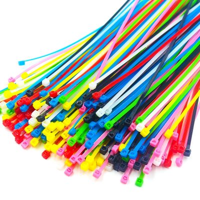 100pcs/bag cable tie Self-locking plastic nylon tie White Black Colorful Organiser Fasten Cable Wire Cable Zip Ties