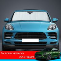 สำหรับ Posche Macan 2014-2025ที่บังแดดรถยนต์ที่คลุมป้องกันรังสียูวีผ้าม่านหน้าต่างข้างหมวกกันแดดกระจกบังลมอุปกรณ์ตกแต่งรถยนต์