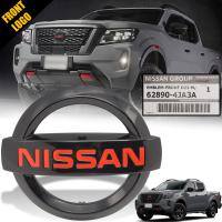 ** ของแท้ **โลโก้ NISSAN สีแดง แบบมีขา สำหรับ นิสสัน นาวารา NISSAN NAVARA PRO4X 2021 - 2024 สีดำ จำนวน 1 ชิ้น